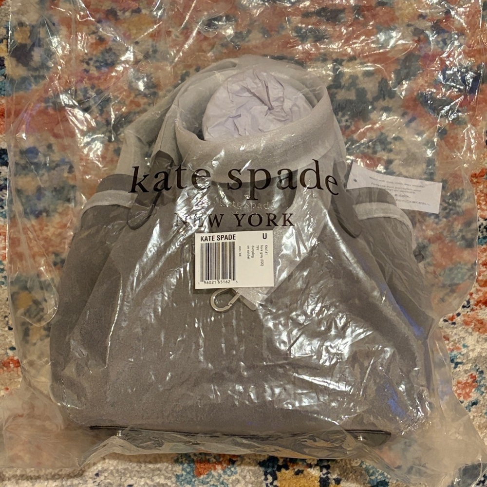 NWT Kate Spade NY â ď¸ Dumpling Suede Small Satchel Gray Leather Hare Grey New - Picture 6 of 13